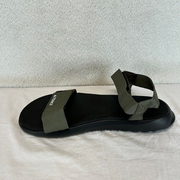 Adidas Terrex Outdoor Sandals Olive Green Hook and Loop Adjustable Size 9 New - Picture 8 of 11